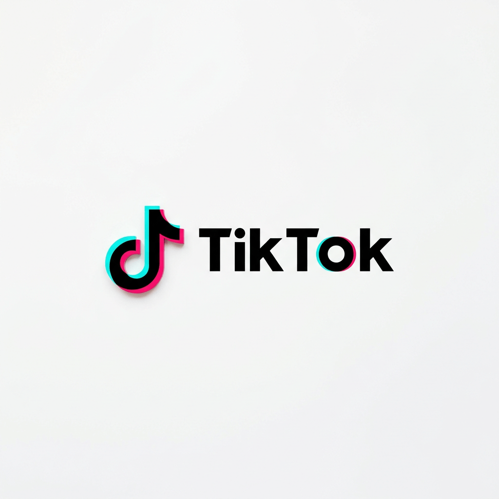 TikTok logo with black text and multicolor musical note icon