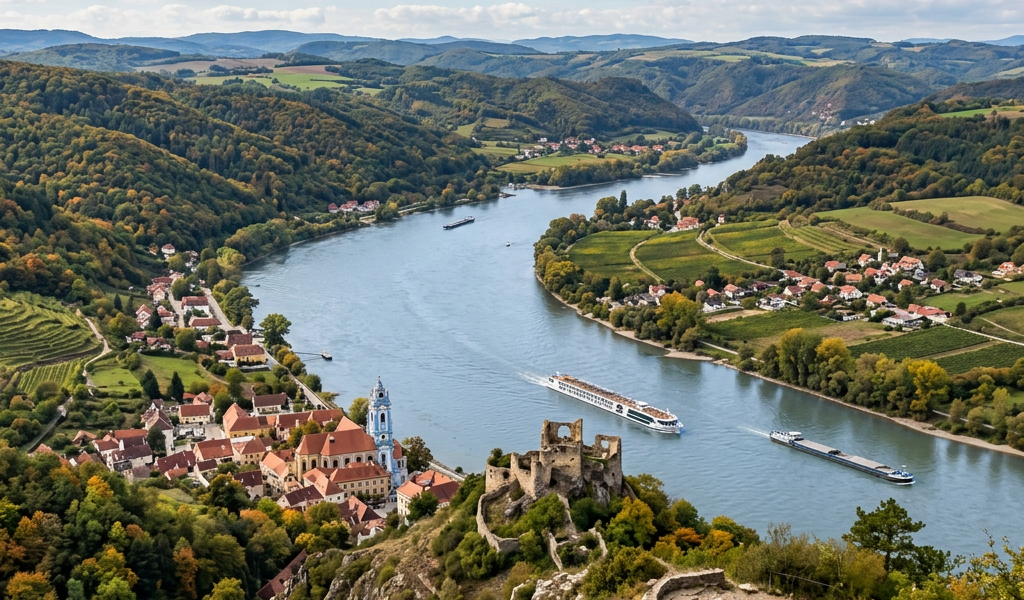 River Danube flowing through European landscape